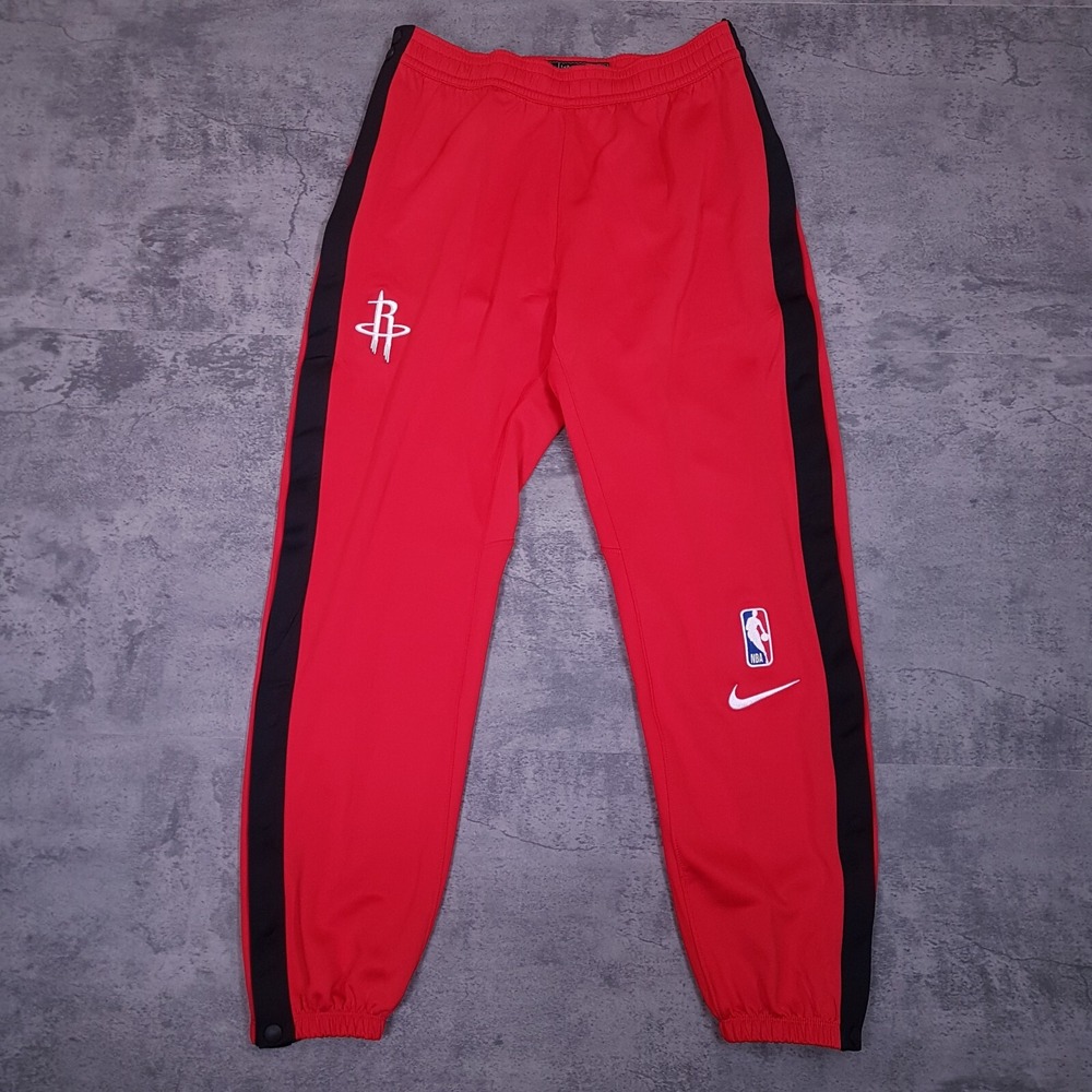 NIKE NBA Houston Rockets Player Issued Tearaway Pants Mens Size LARGE Red
